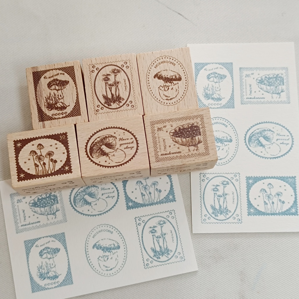 竹工凡花．蕈菇郵務系列 迷你印章 共六款
