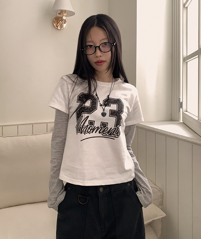 【優惠價預訂】韓國豹紋23疊穿長袖上衣（3色）