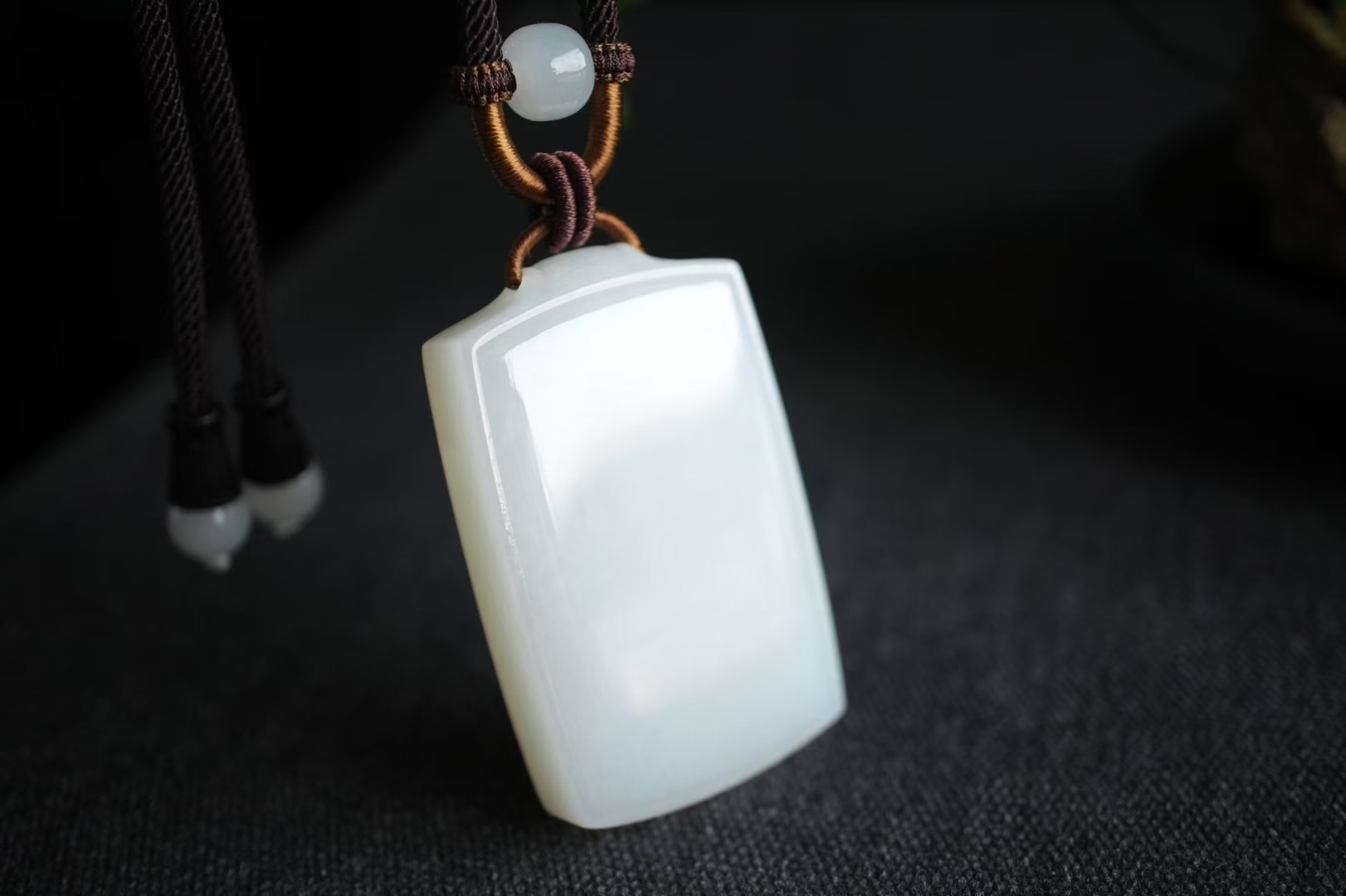 和田玉羊脂玉平安無事牌掛件,天然和田玉軟玉