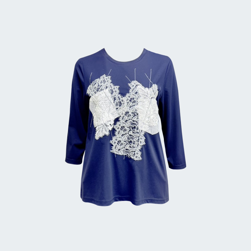蕾絲剪影T恤