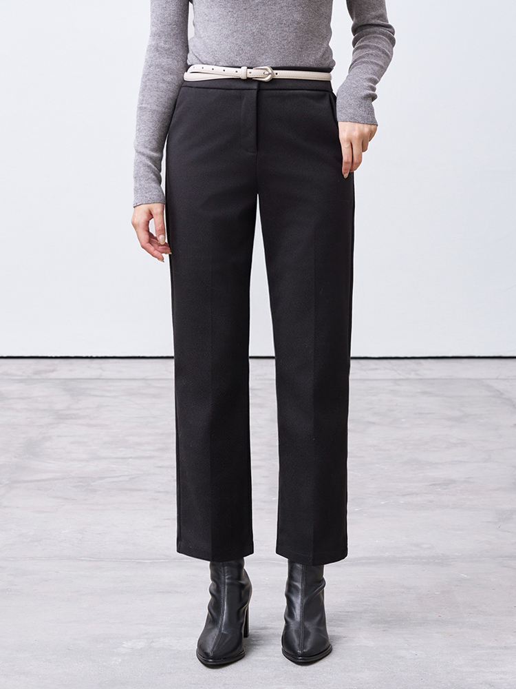 OH!HER 彈性毛呢九分西裝褲