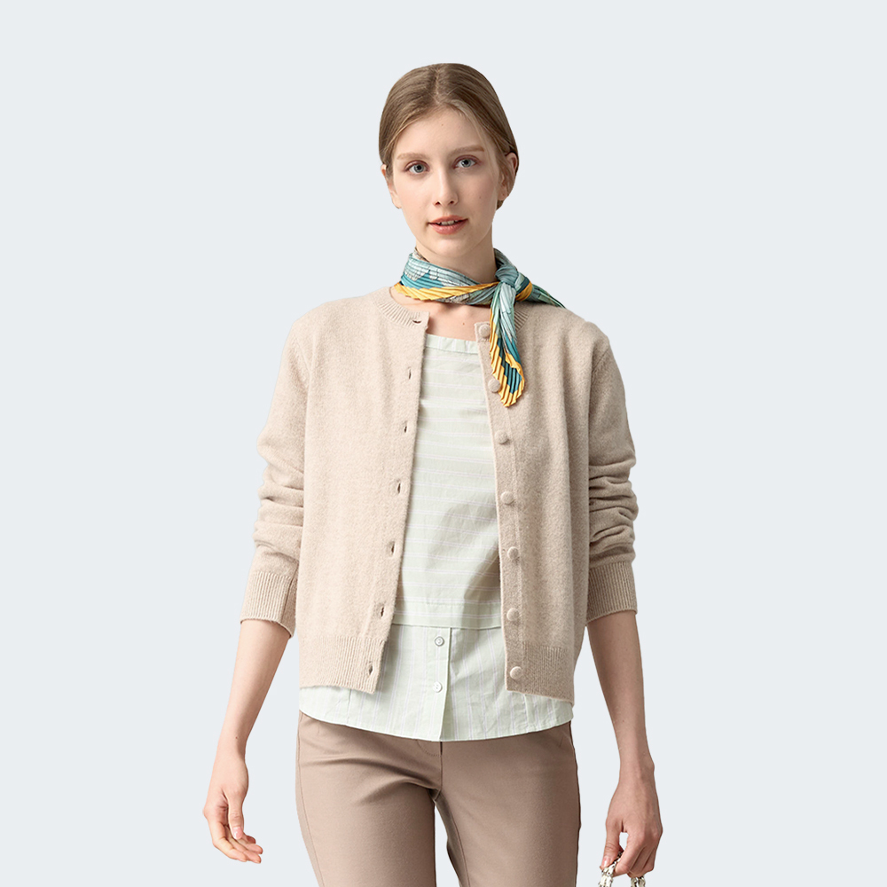 清新直紋層次全棉上衣