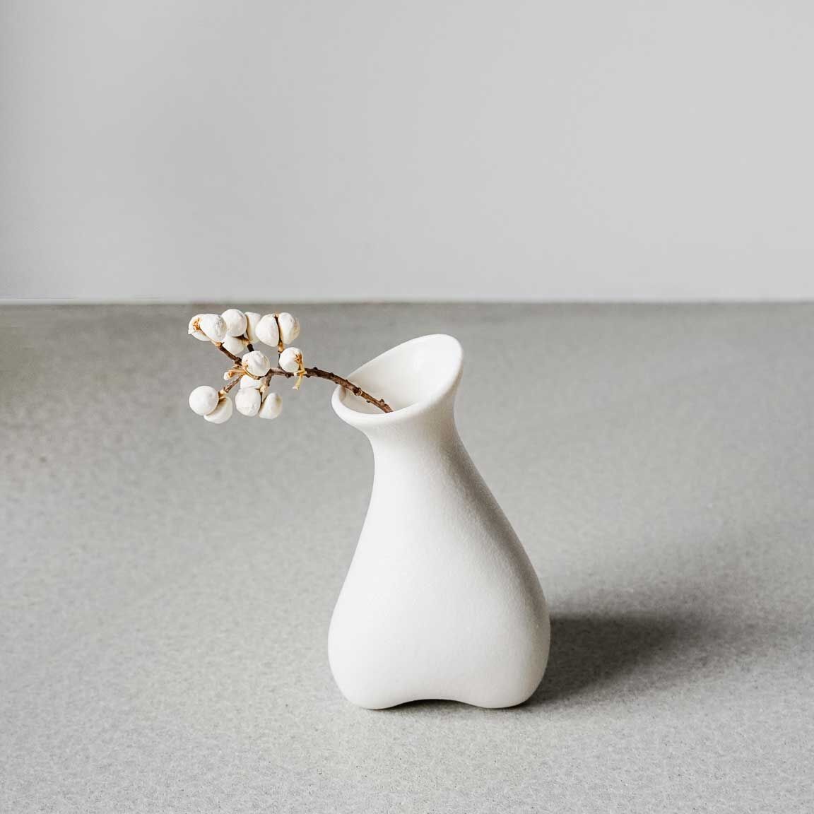 不規則陶瓷花瓶 含乾燥花