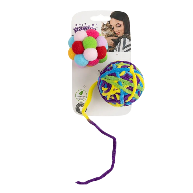 Pawise 彩色波波貓玩具 (2個入) (No.28147)