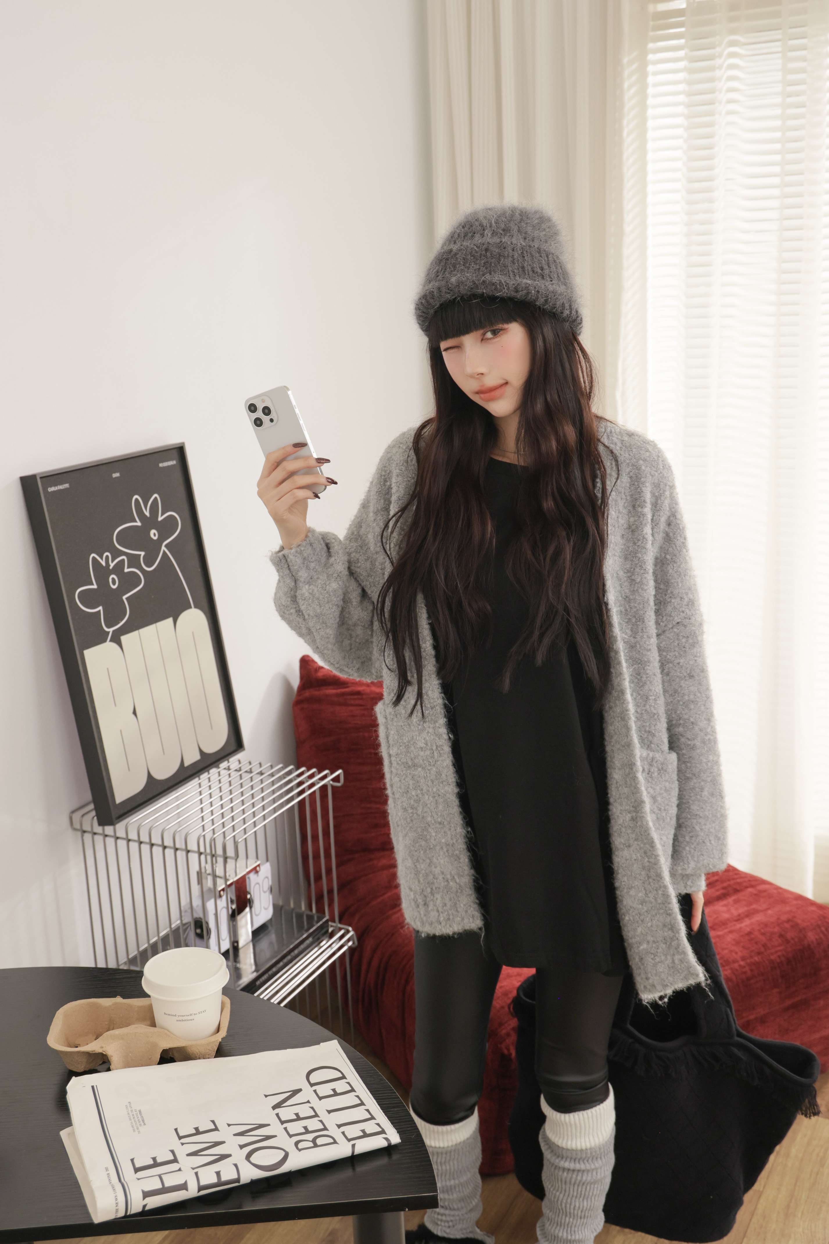 （現貨）QQ毛大口袋針織外套 O63