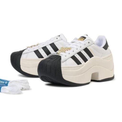 【Luxury】愛迪達 adidas originals Superstar Bold 厚底增高 鋸齒鞋 增高鞋 黑白 貝殼頭 經典百搭 IH1663