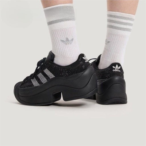 【Luxury】愛迪達 adidas originals Superstar Bold 厚底增高 鋸齒鞋 增高鞋 黑白 貝殼頭 經典百搭 IH1663