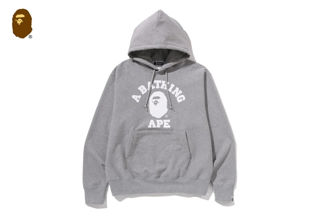 A BATHING APE GARMENT DYE COLLEGE PULLOVER HOODIE