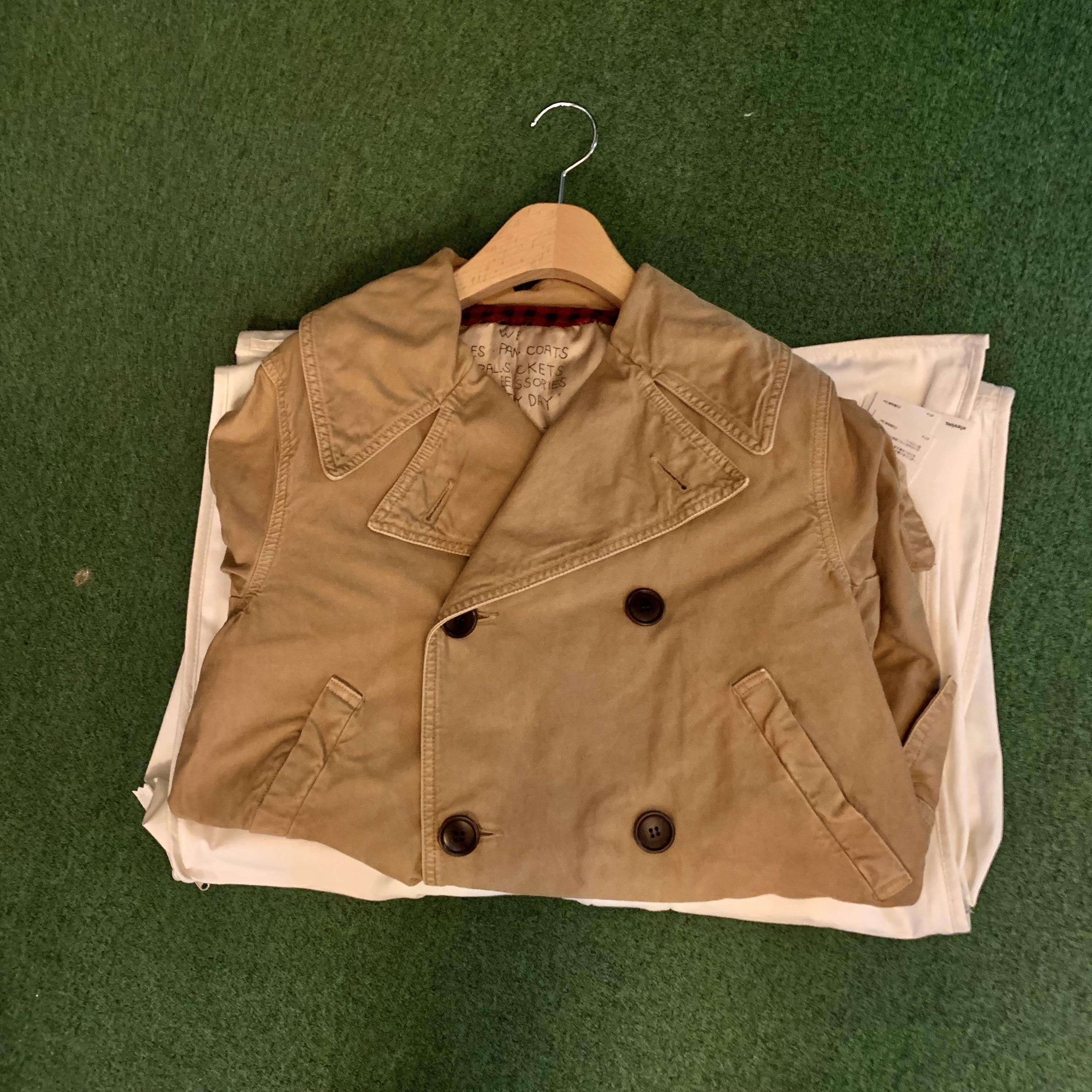 VISVIM SHIPMAN COAT (DMGD CHINO) - BEIGE SIZE 2