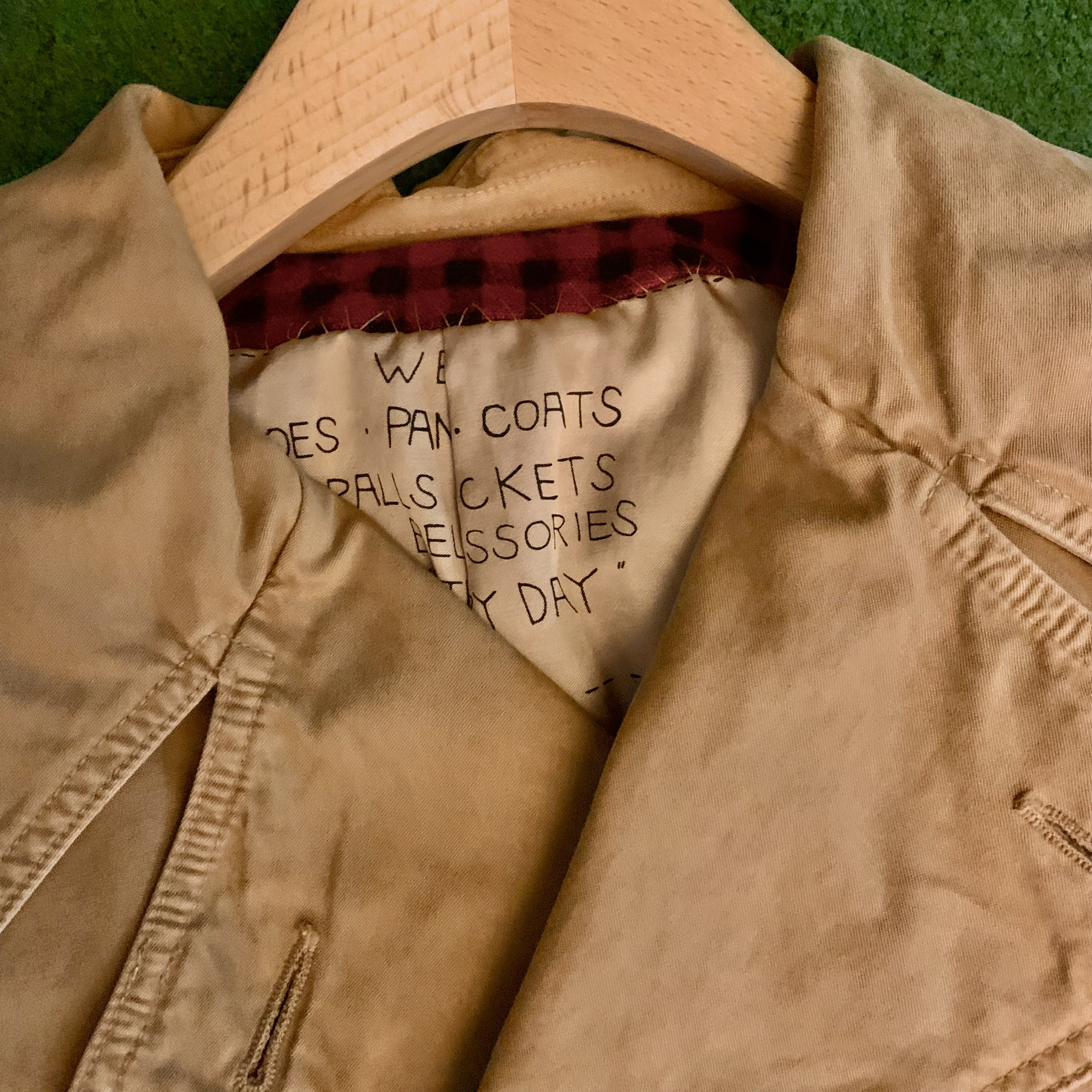 VISVIM SHIPMAN COAT (DMGD CHINO) - BEIGE SIZE 2