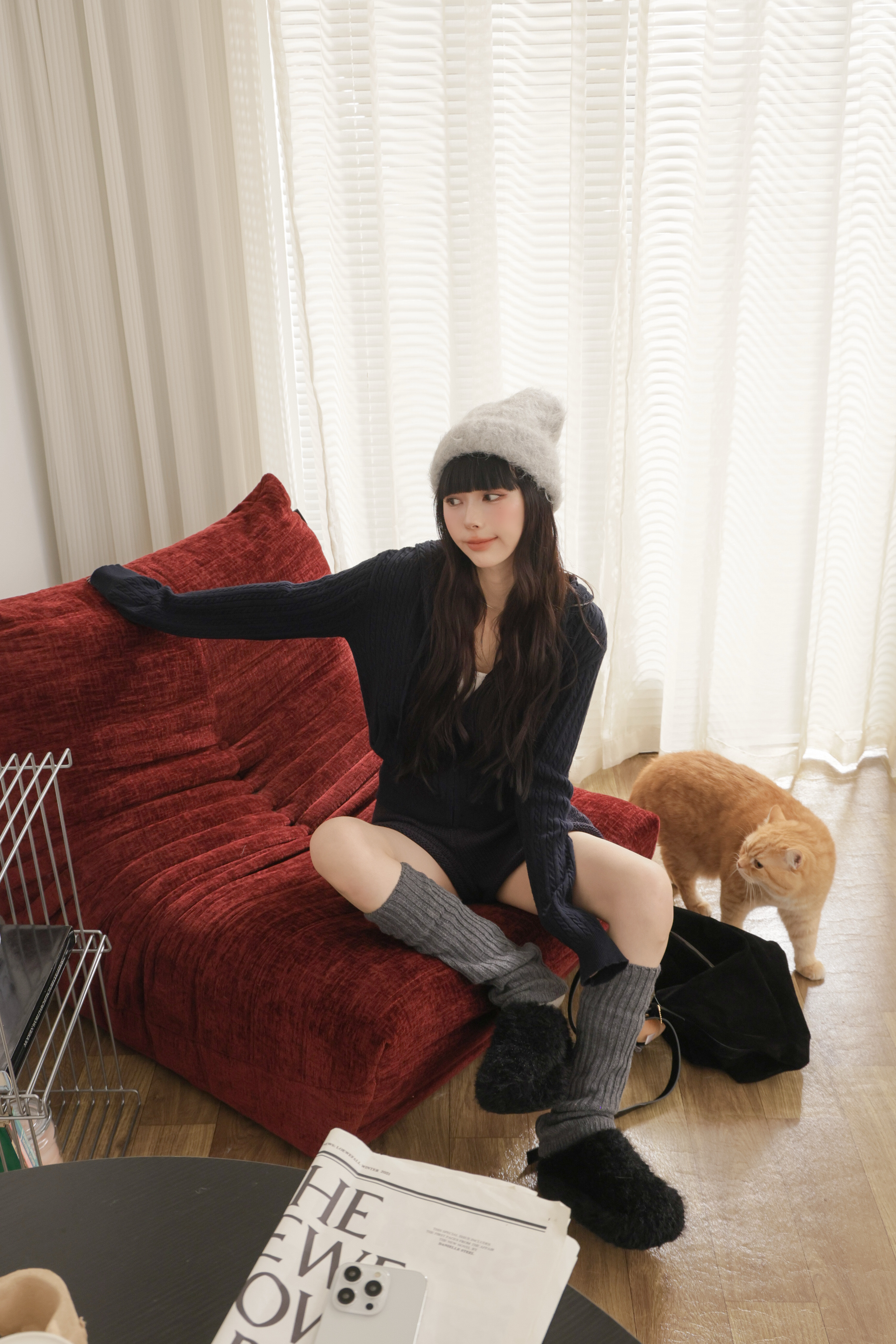 （現貨）實搭捲邊針織短褲 O13