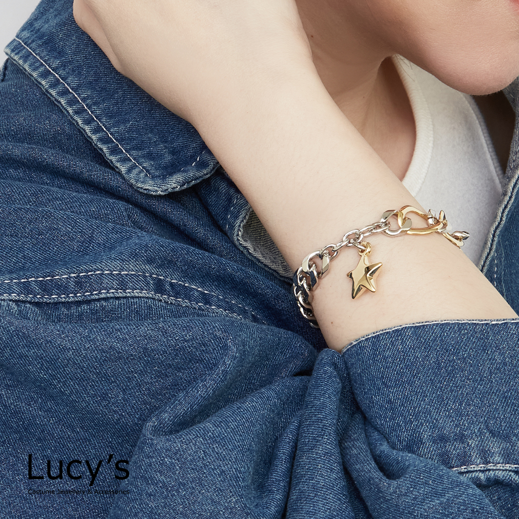 時尚星鏈 T扣手鍊 (二色) (126980/126981)