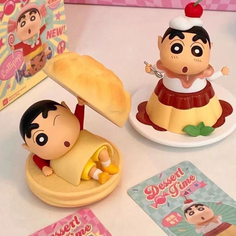 预购 蜡笔小新点心时间盲盒甜品周边 1套6盒