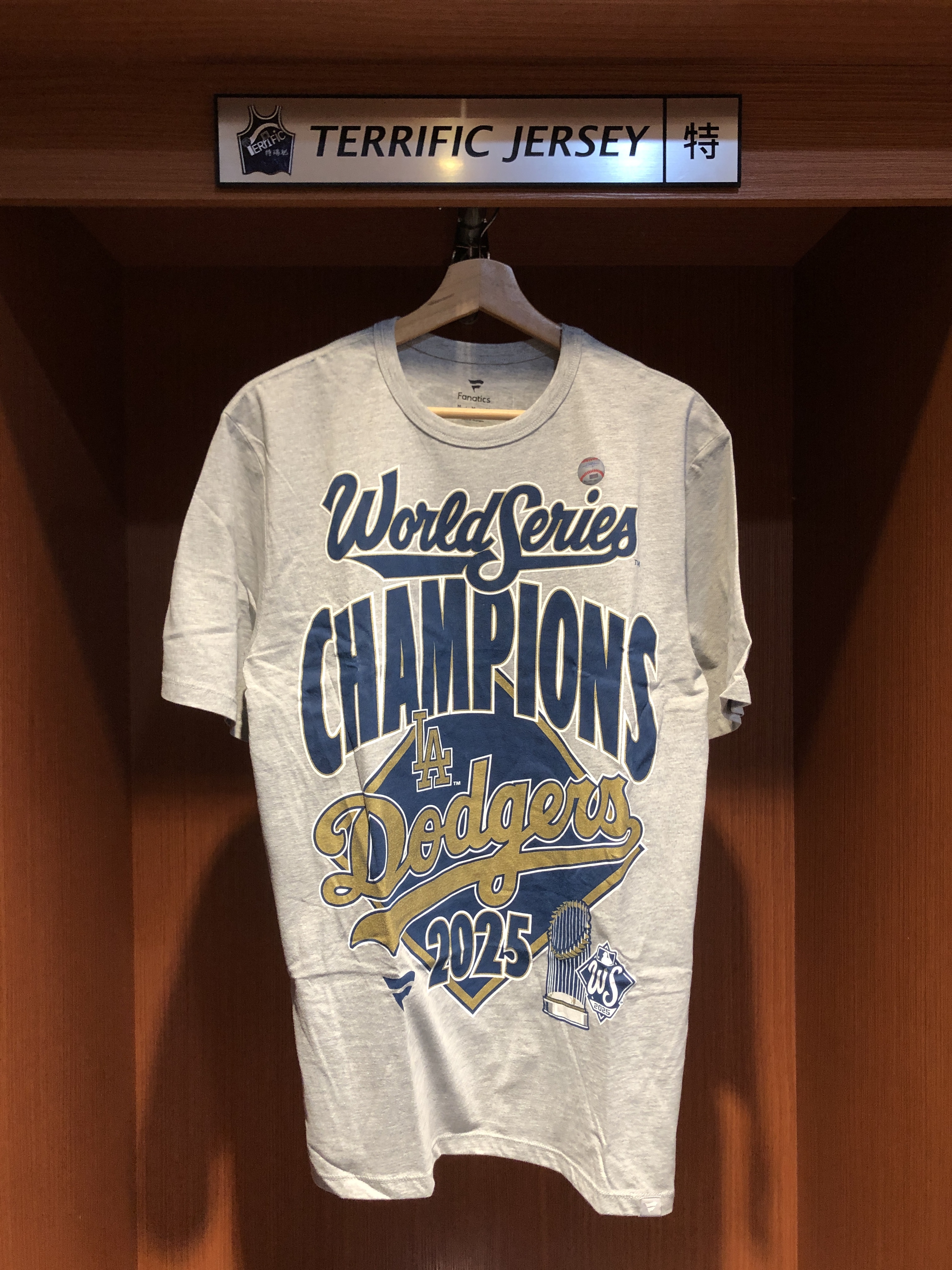 MLB短袖 Los Angeles Dodgers 洛杉磯道奇 We Rule October 冠軍灰 Fanatics Tee 棉質 全新