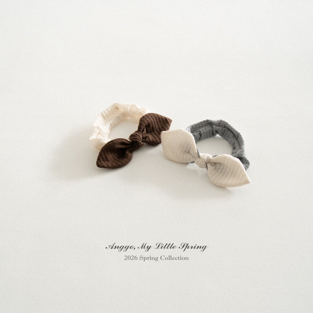 奶油蝴蝶結髮帶