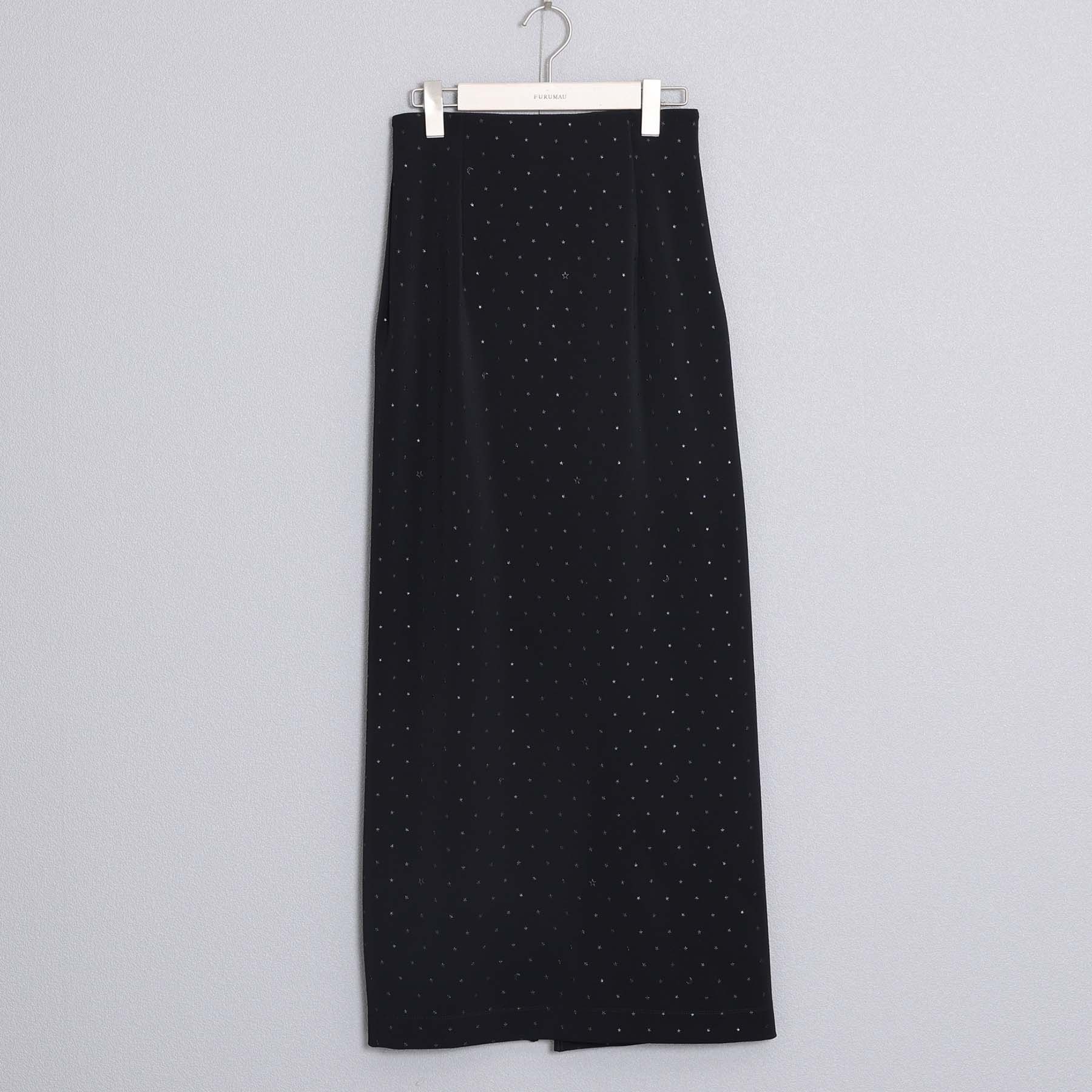 星柄彈性直筒裙