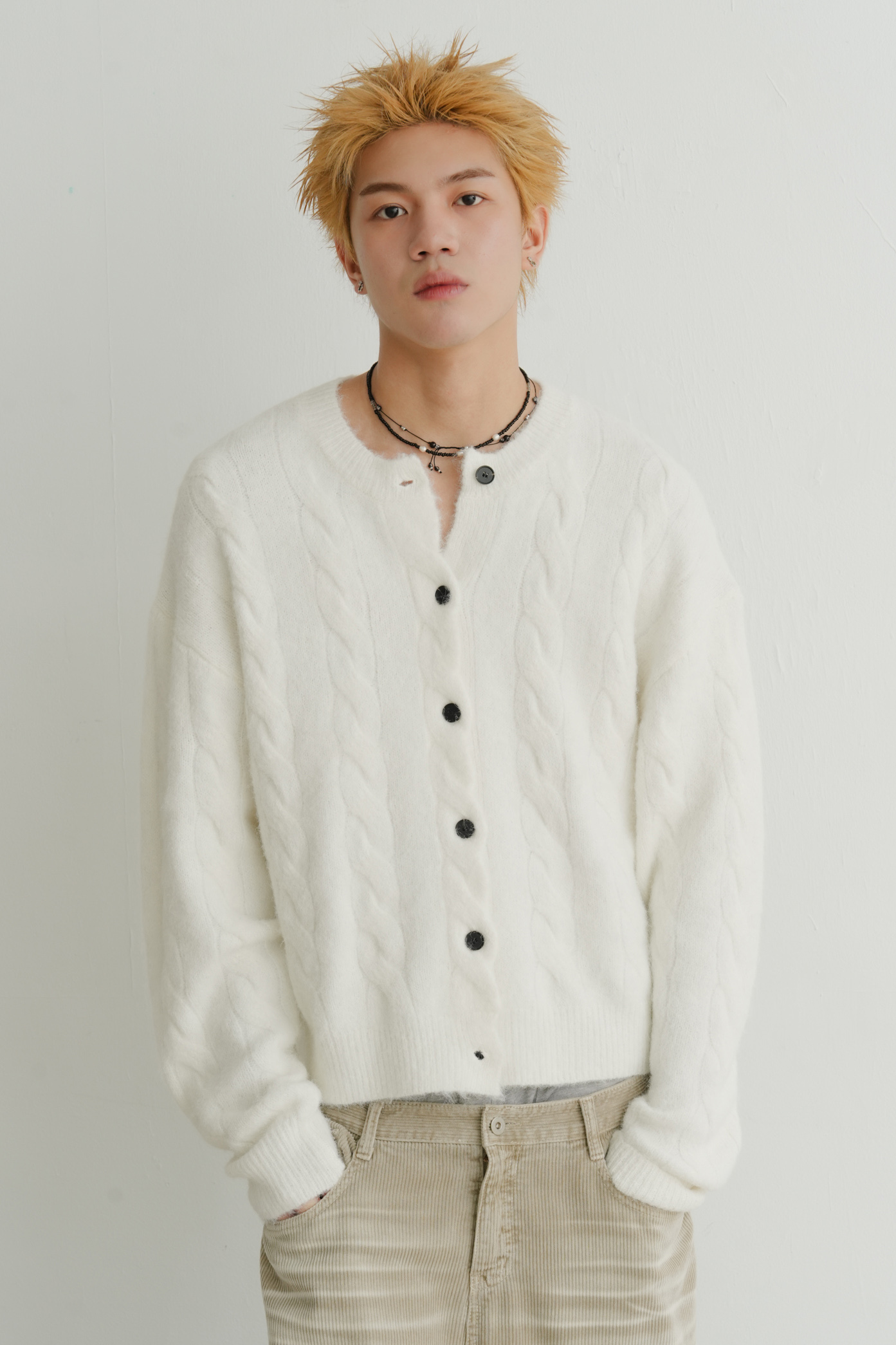 cable hairy cardigan #罩衫