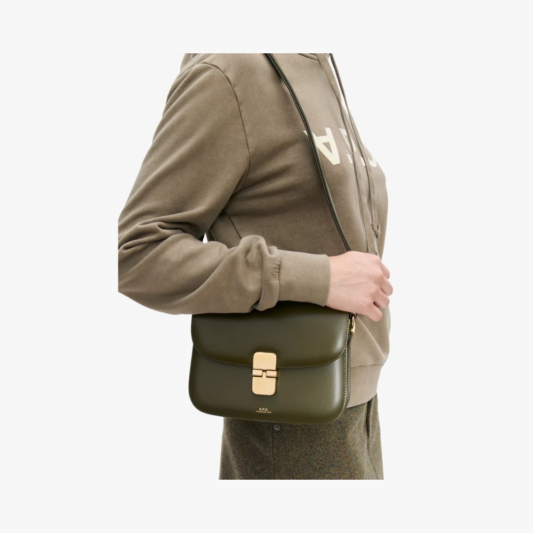 1FF0101-192 [A.P.C.] Grace Small Bag Dark Khaki (SS26) #PXBMW-F61413 (B-EU-E)