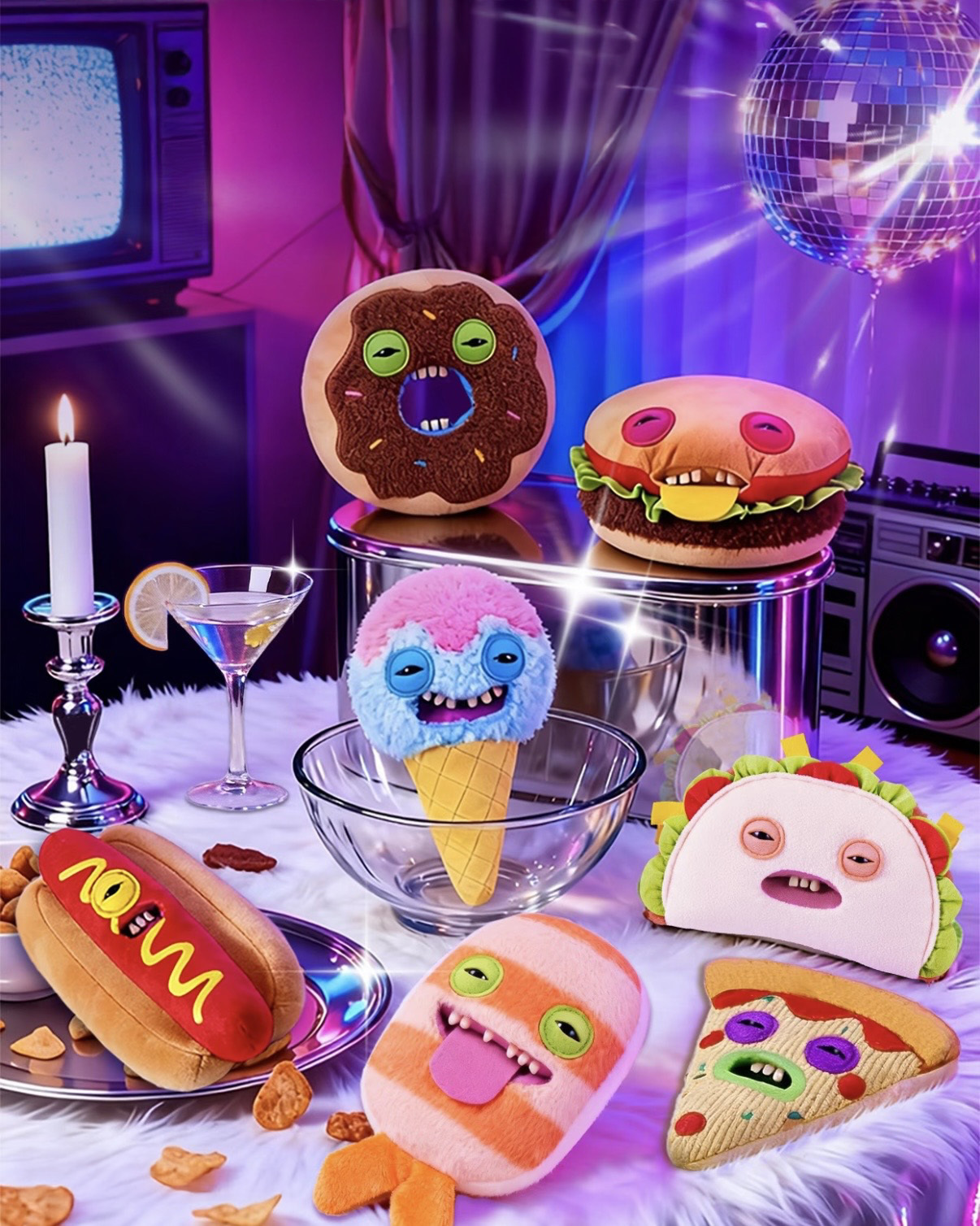 FUGGLER 牙齒怪 放克牙寶 牙咪牙咪系列 食物 塔可 漢堡 壽司 甜筒 披薩 甜甜圈 9吋 公仔 玩偶 娃娃 盲盒 盲袋 / 現貨