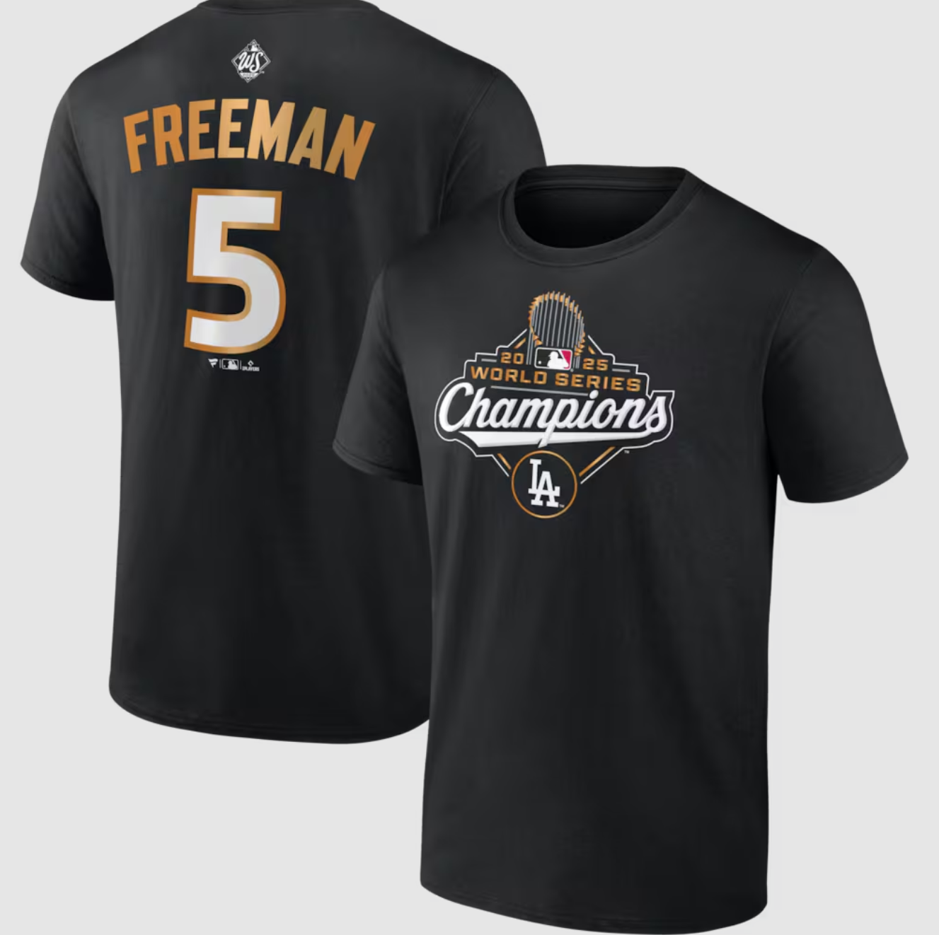 MLB短袖 Freddie Freeman 洛杉磯道奇 冠軍黑金 連霸 Fanatics Player Name Tee 棉質 全新