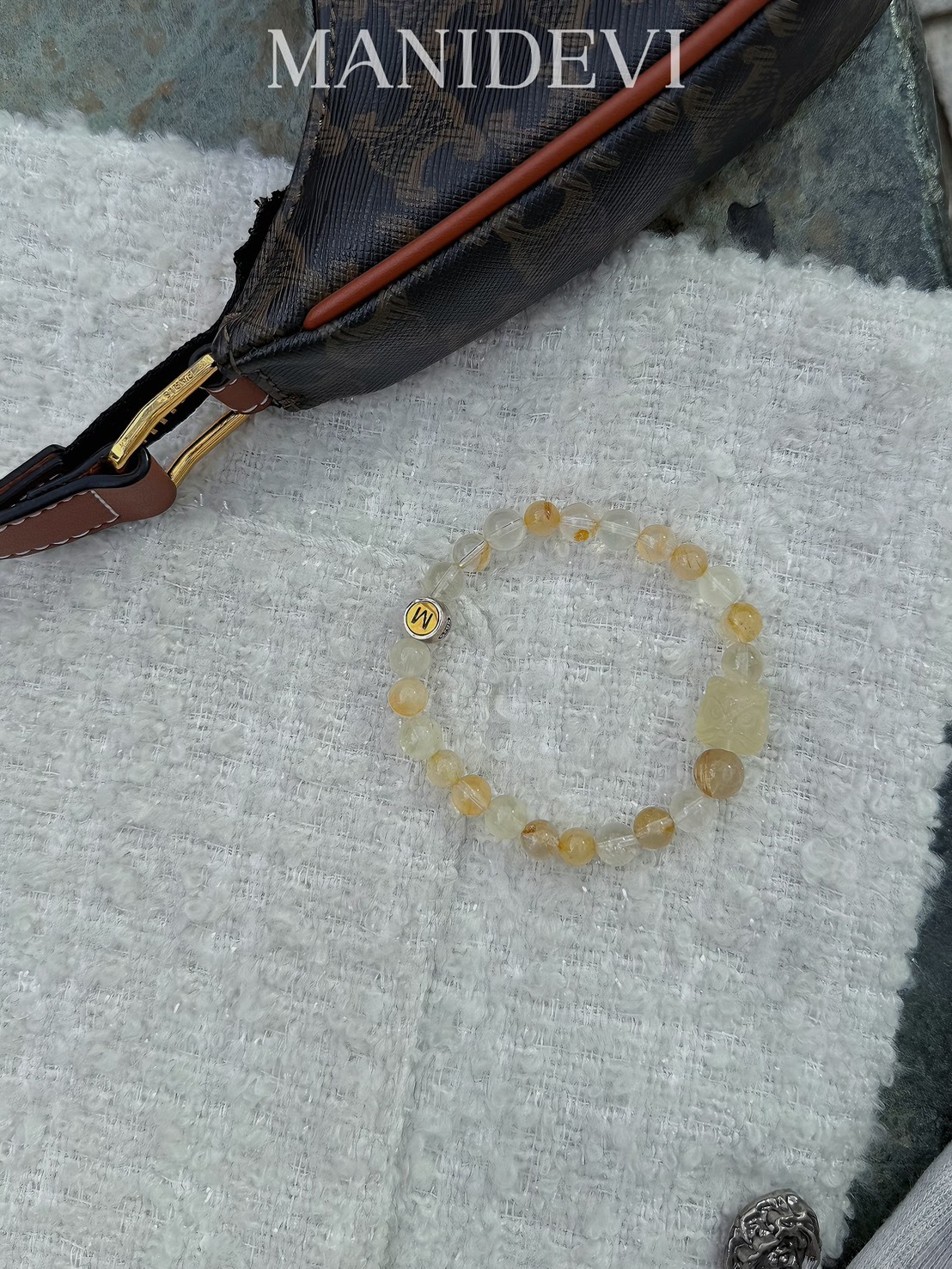 金旺旺鳳梨獅手環-金黃色豐盛能量