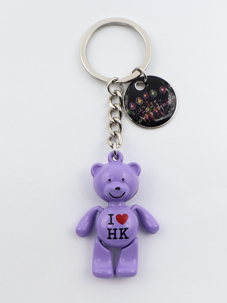 森雅文化 I love HK 歡樂熊仔鎖匙扣-紫色, 佳節夜.星印象 (夜玲瓏系列)