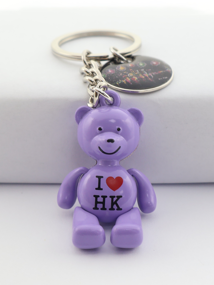 森雅文化 I love HK 歡樂熊仔鎖匙扣-紫色, 佳節夜.星印象 (夜玲瓏系列)