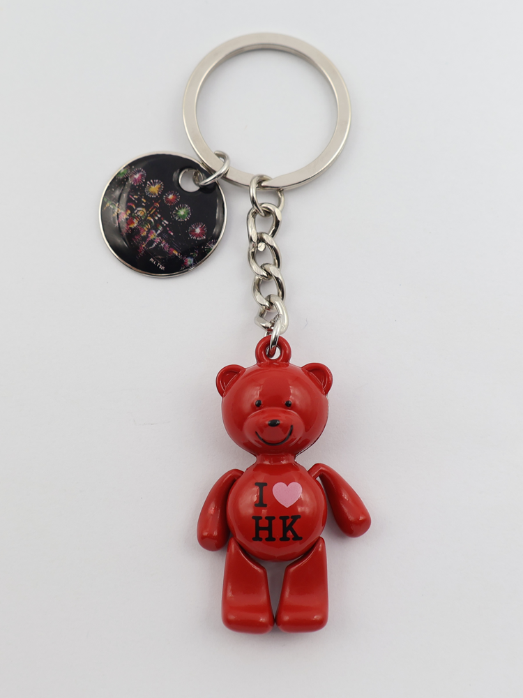 森雅文化 I love HK 歡樂熊仔鎖匙扣-紅色, 佳節夜.星印象 (夜玲瓏系列)