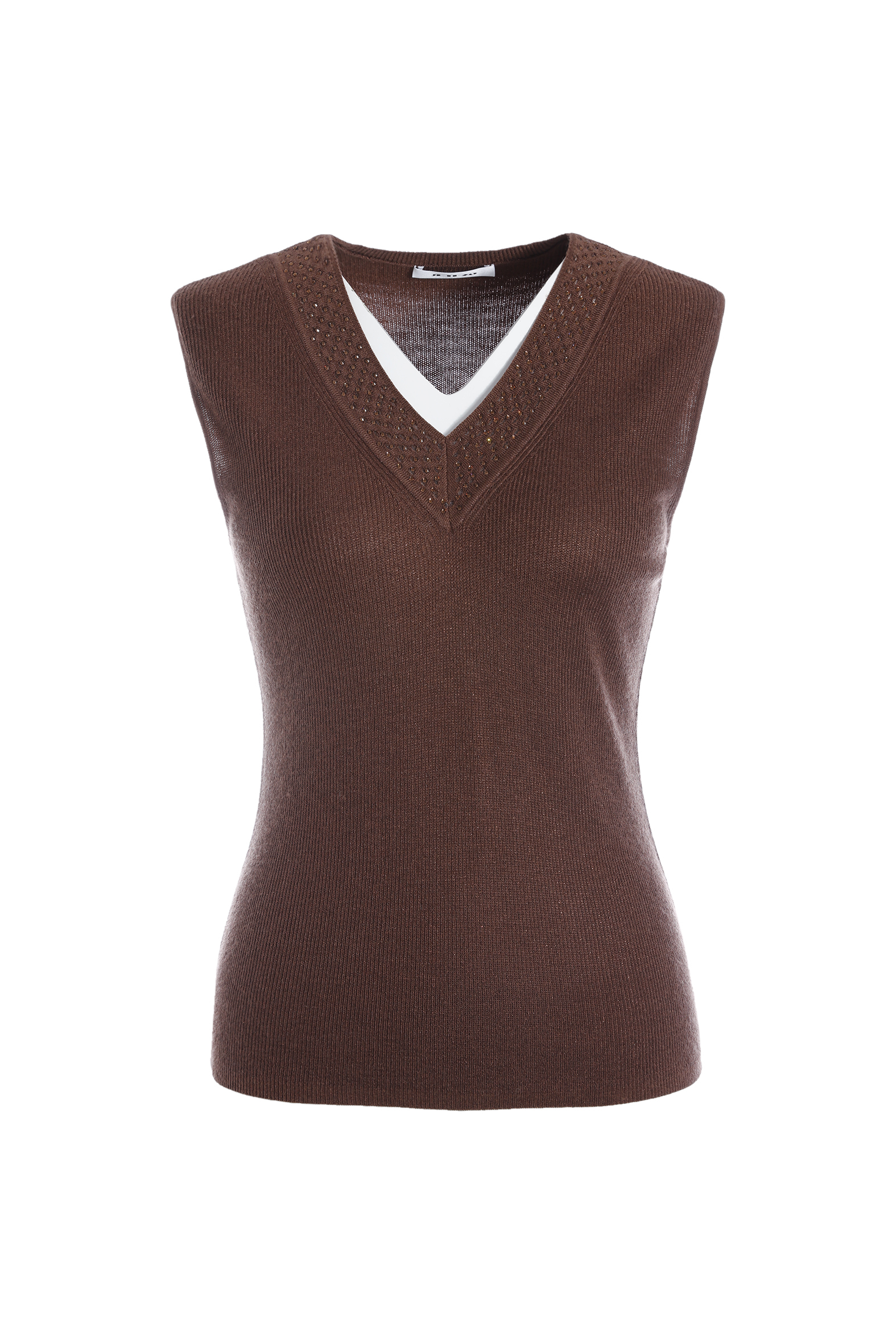 BE15202F1 靜光水鑽 V 領針織背心 (3色)