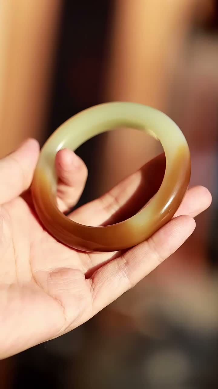 和田玉且末糖白手鐲,天然和田玉軟玉