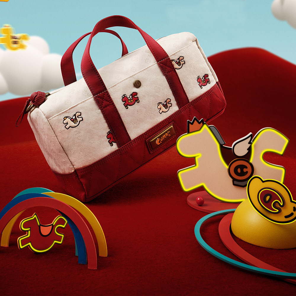 中性- CNY系列-馬年系列 RETRO SPORTS 小馬幸運波士頓包-亞麻色（U6AACPU51-L1）