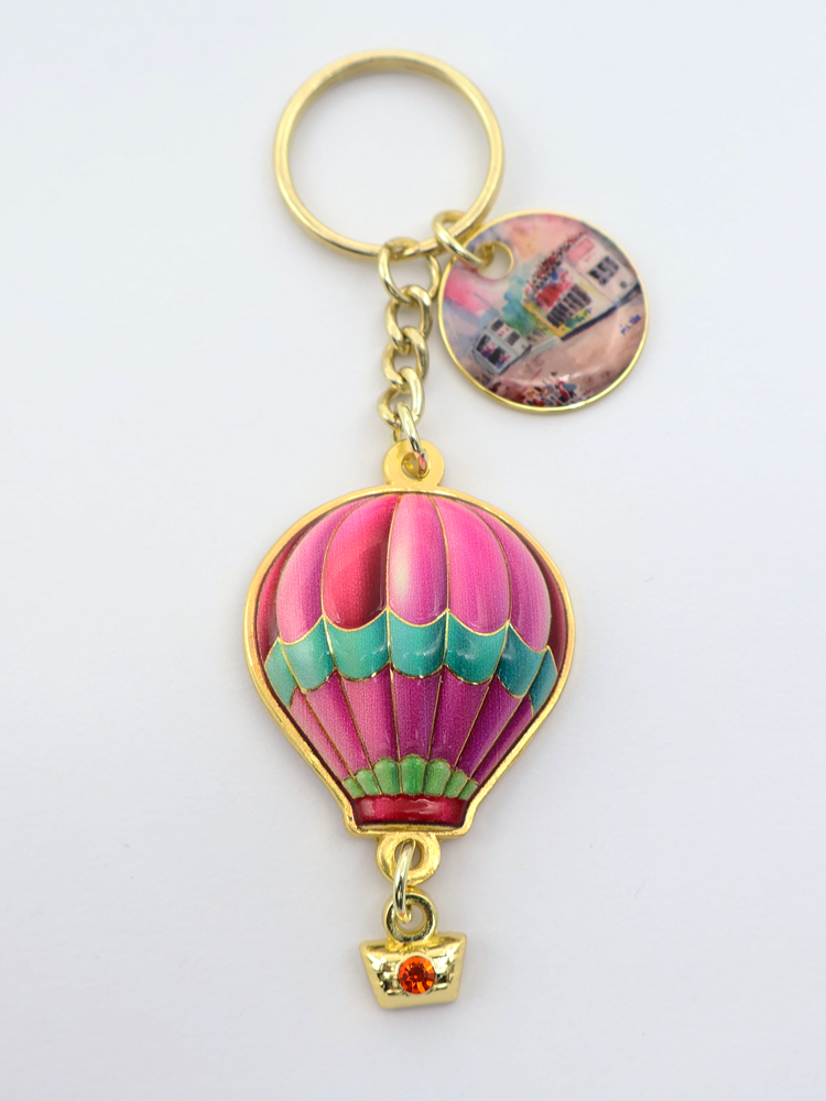 森雅文化 熱氣球鎖匙扣(粉紅色) - 電車「叮叮車」(風俗系列)