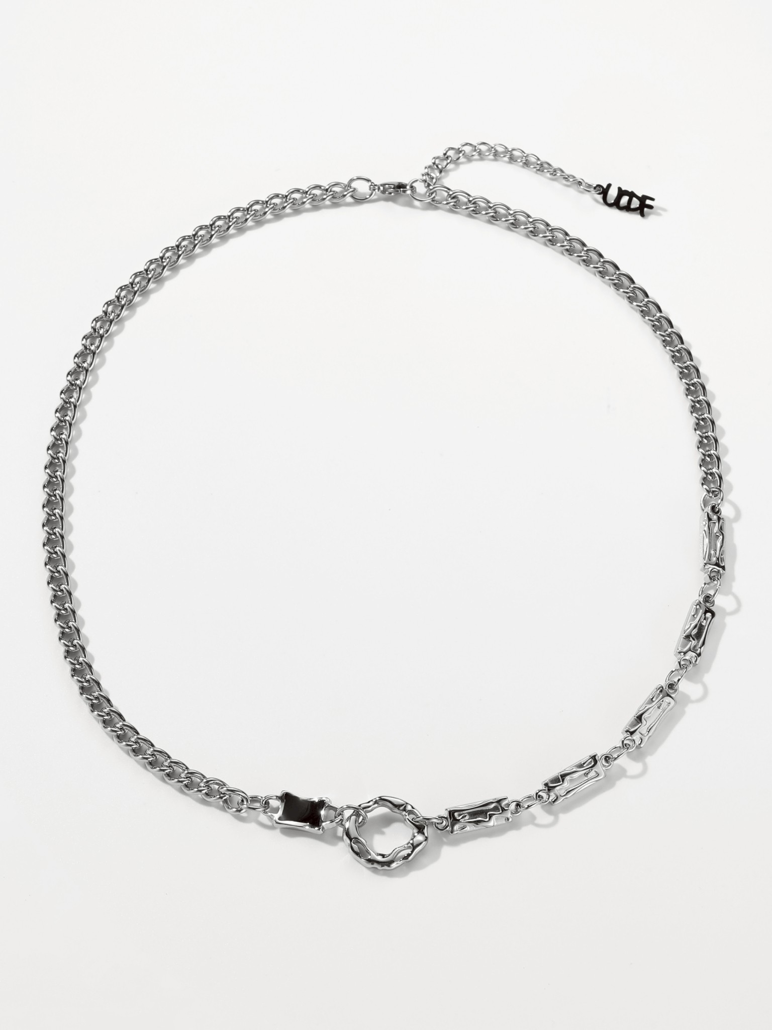 UCDF 花紋 雕紋 圓環 波浪 黑牌 項鍊 UCA013