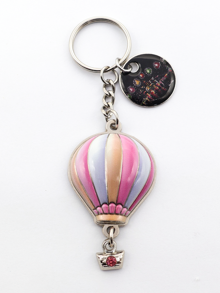 森雅文化 熱氣球鎖匙扣(粉紅銀色) - 佳節夜.星印象 (夜玲瓏系列)