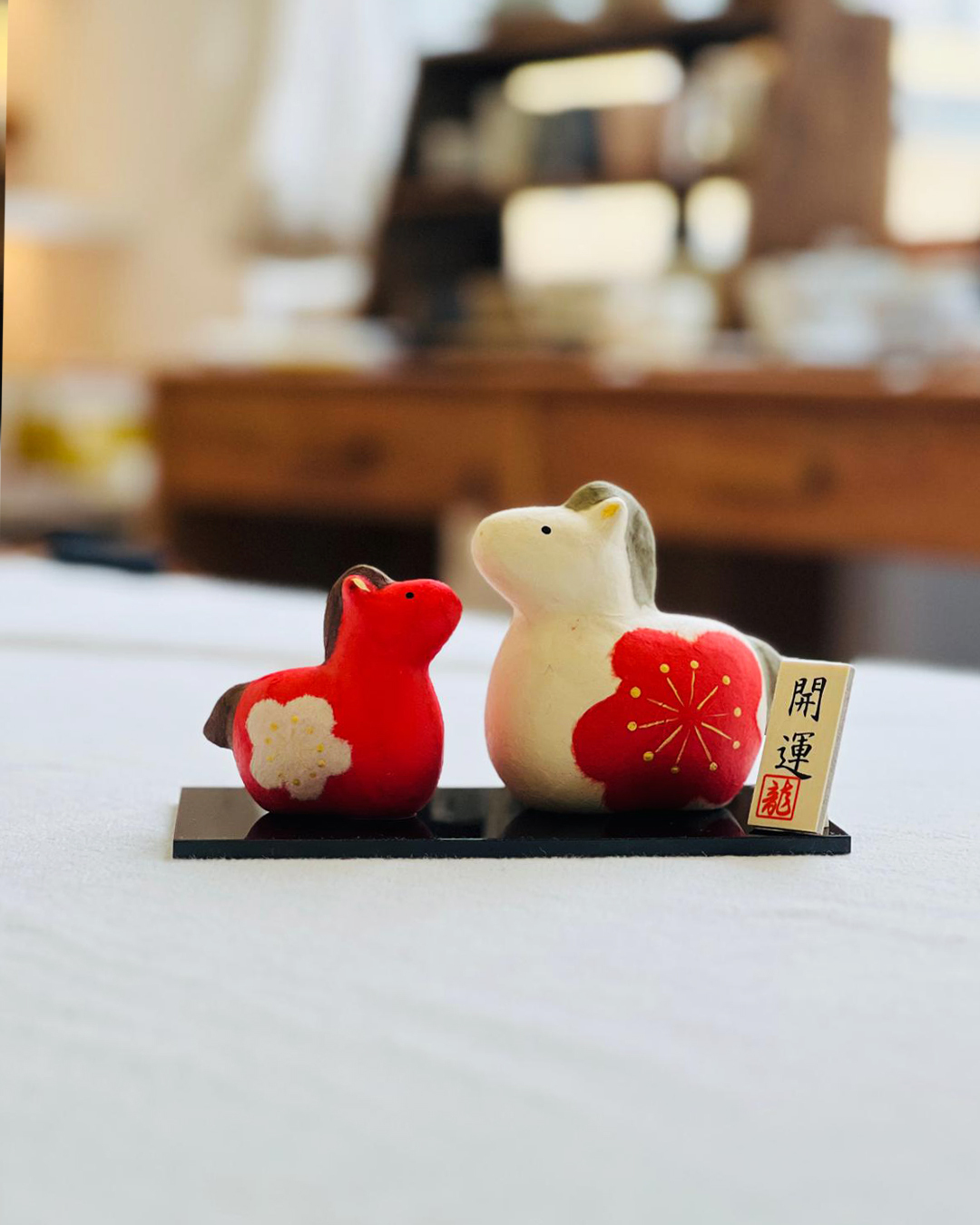 開運吉祥 親子櫻花馬兒｜龍虎堂