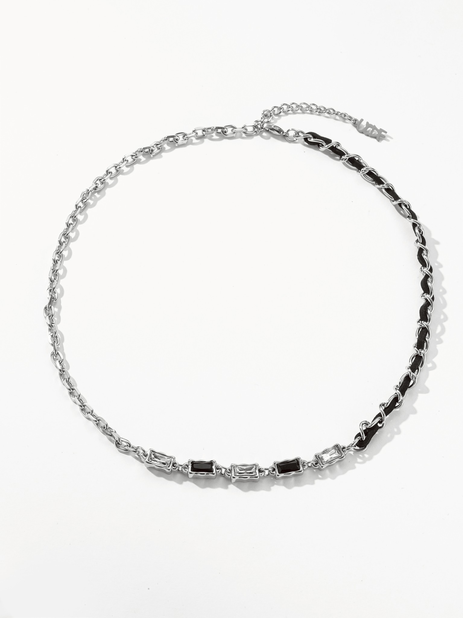 UCDF 雙色交織 黑白寶石 水晶 項鍊 UCA011