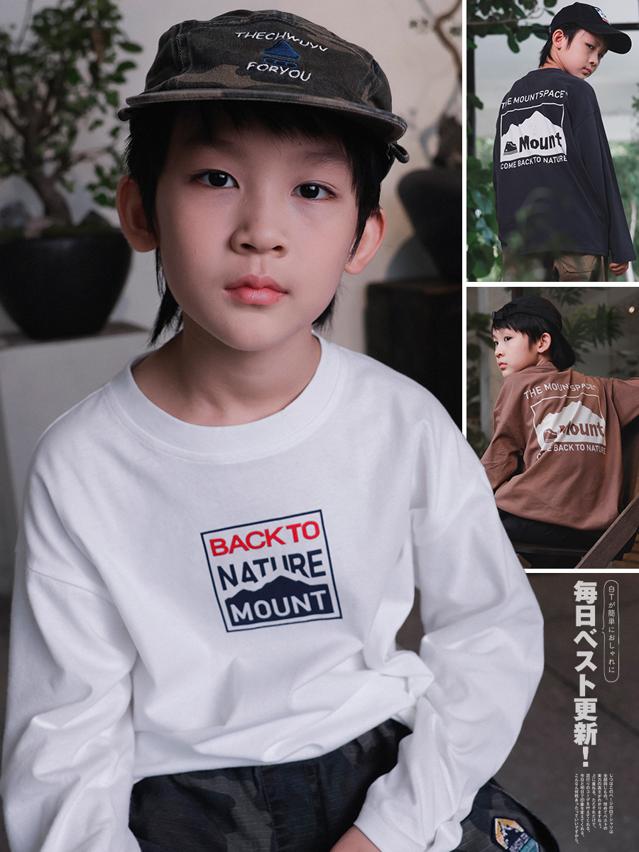 日系正反山系印花長袖T恤(110-170)