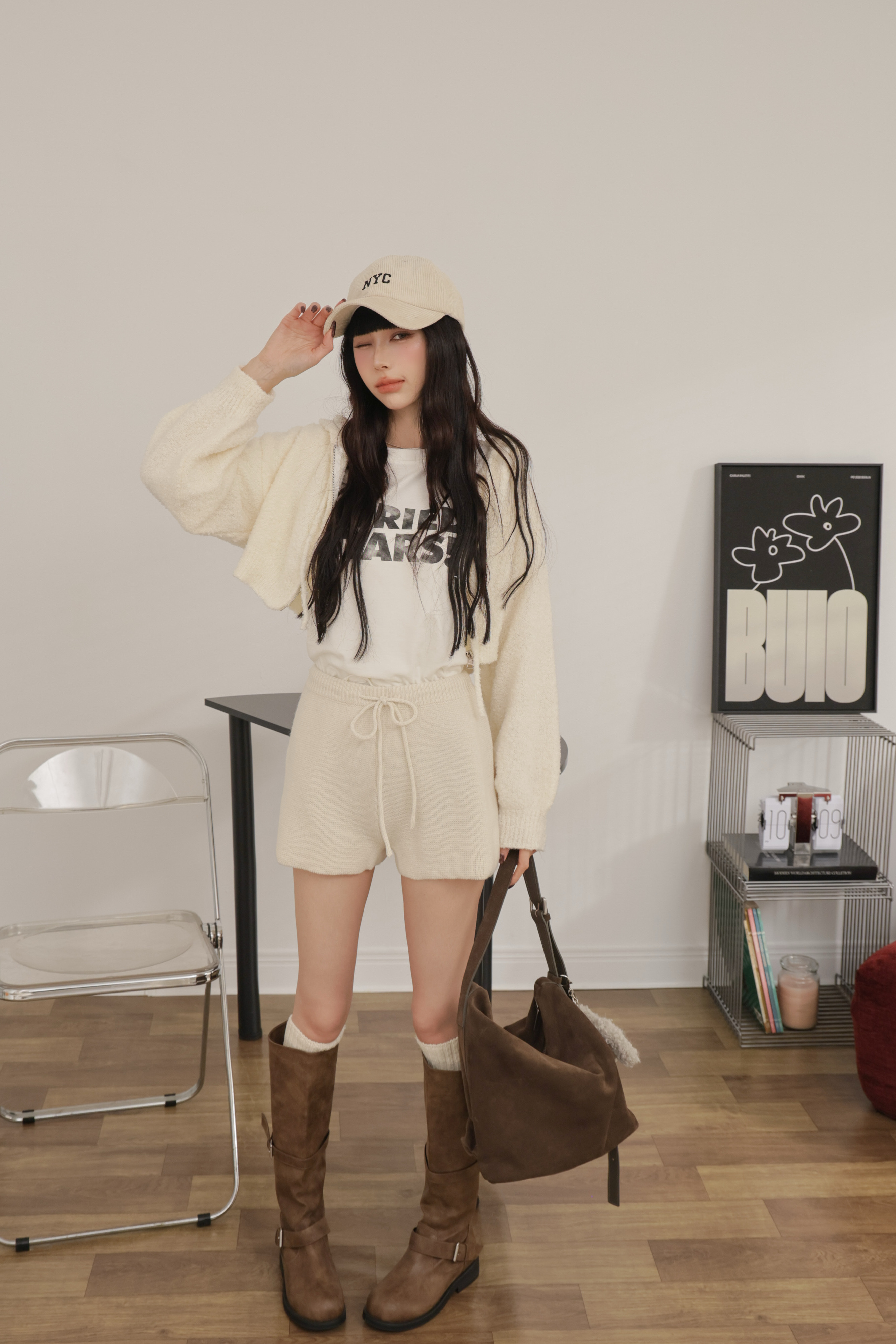 （現貨）自訂款澎袖連帽短版外套 N35