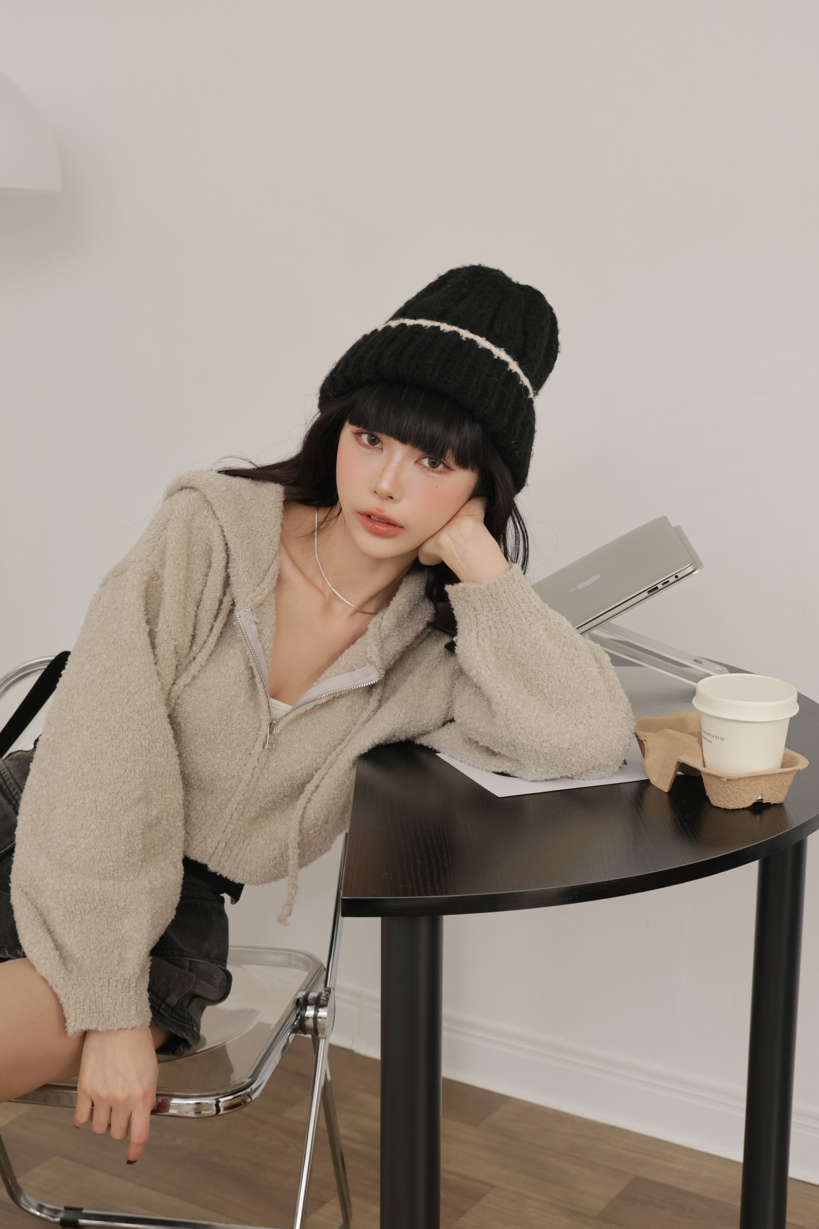 （現貨）自訂款澎袖連帽短版外套 N35