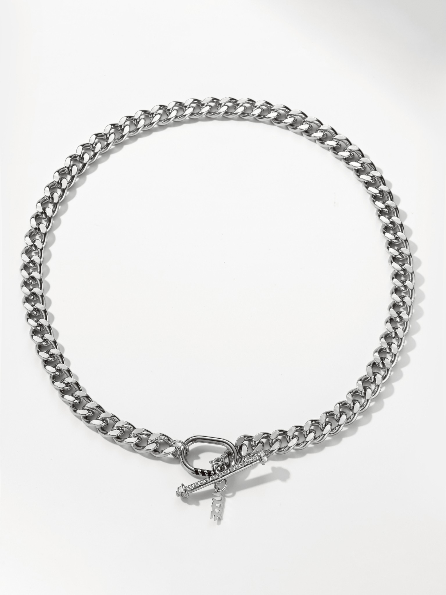 UCDF 鑲鑽 一字 OT扣 粗款 古巴 項鍊 UCA010