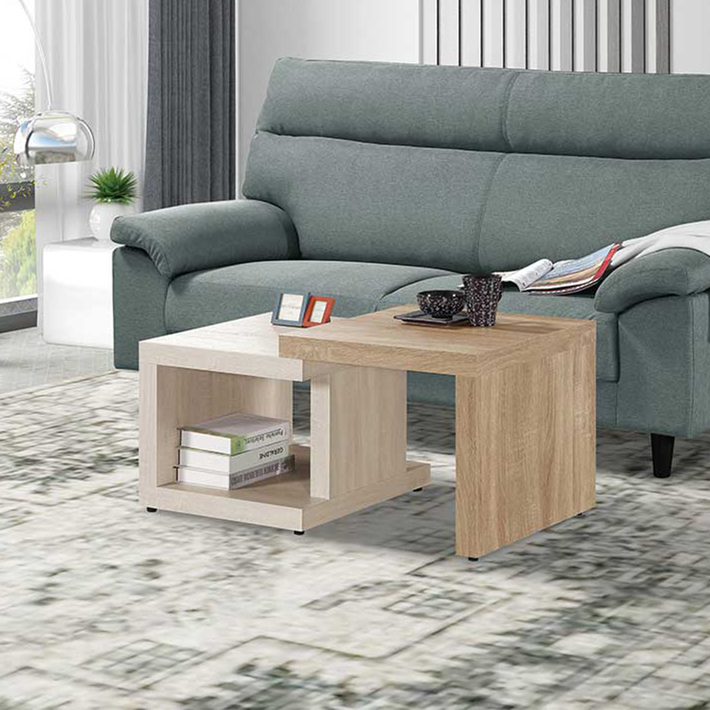 曼珊1.7尺伸縮小茶几/開放式收納茶几/邊几/邊桌(寬50~95公分)