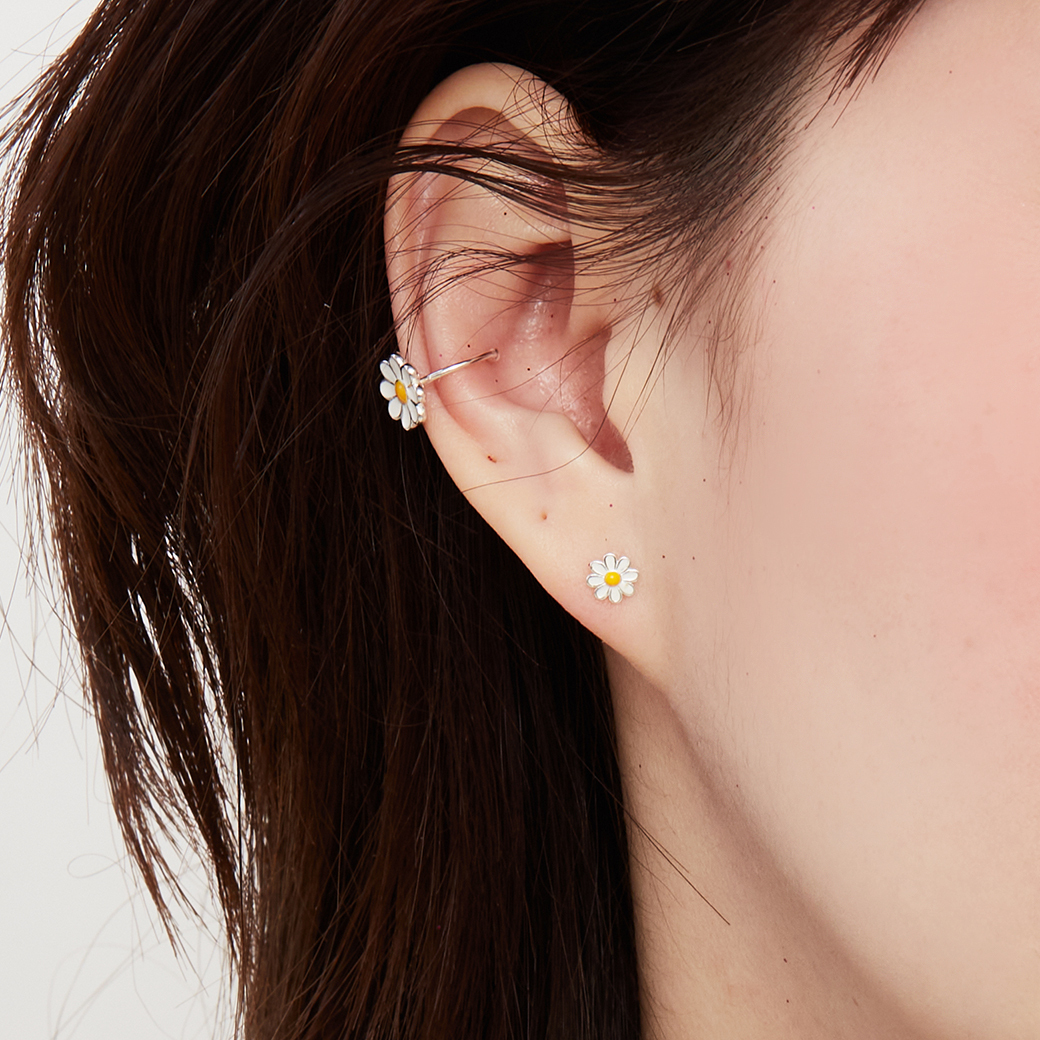 925純銀 小雛菊 耳骨夾 (127271)