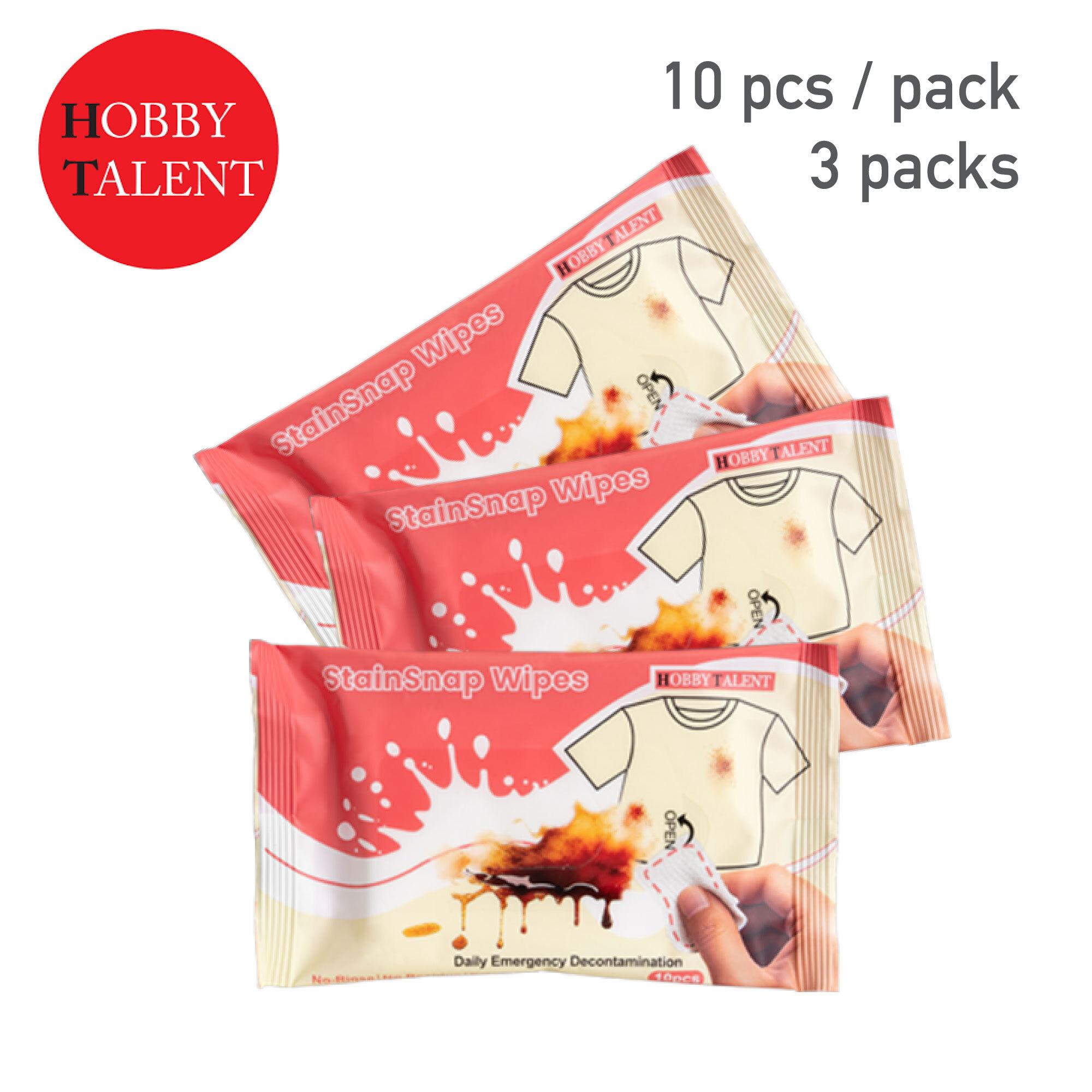 HOBBY TALENT 衣物去漬濕巾（10片）3 包
