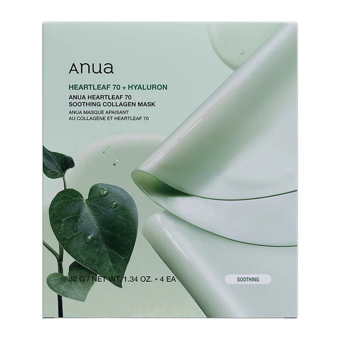ANUA Houttuynia Cordata 70 Soothing Collagen Mask (4 sheets/box) 736667