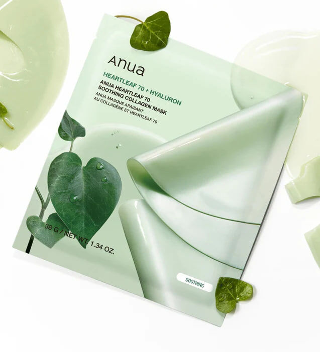ANUA Houttuynia Cordata 70 Soothing Collagen Mask (4 sheets/box) 736667