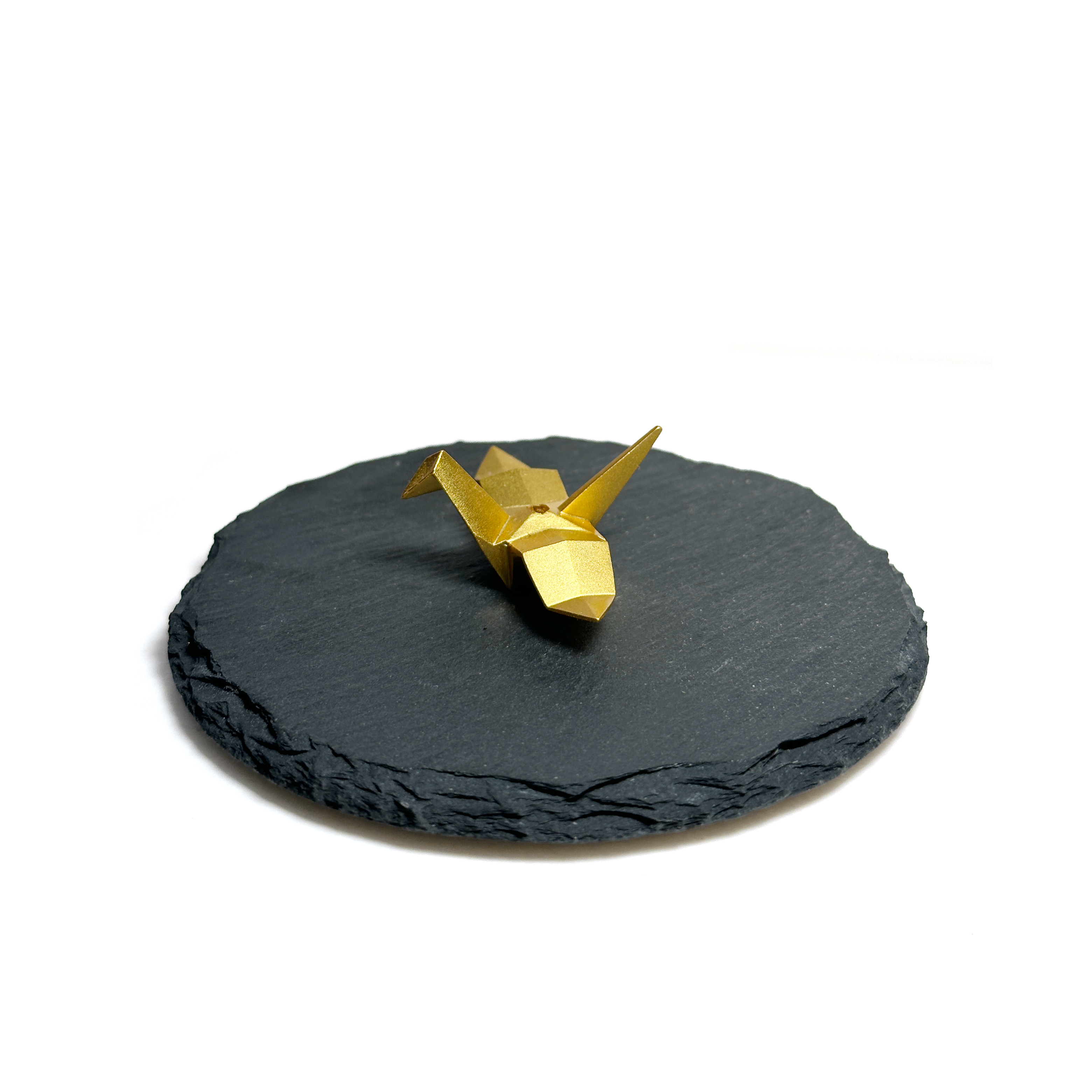 18K真金千羽鶴純銅香立