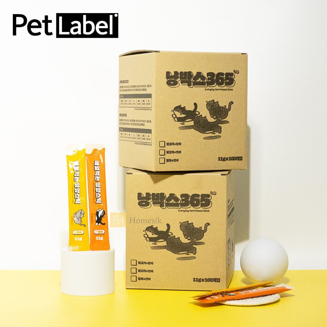 韓國貓貓營養肉泥條 11克 x 100包 (吞拿魚味+三文魚味) 零食條 寵物小食