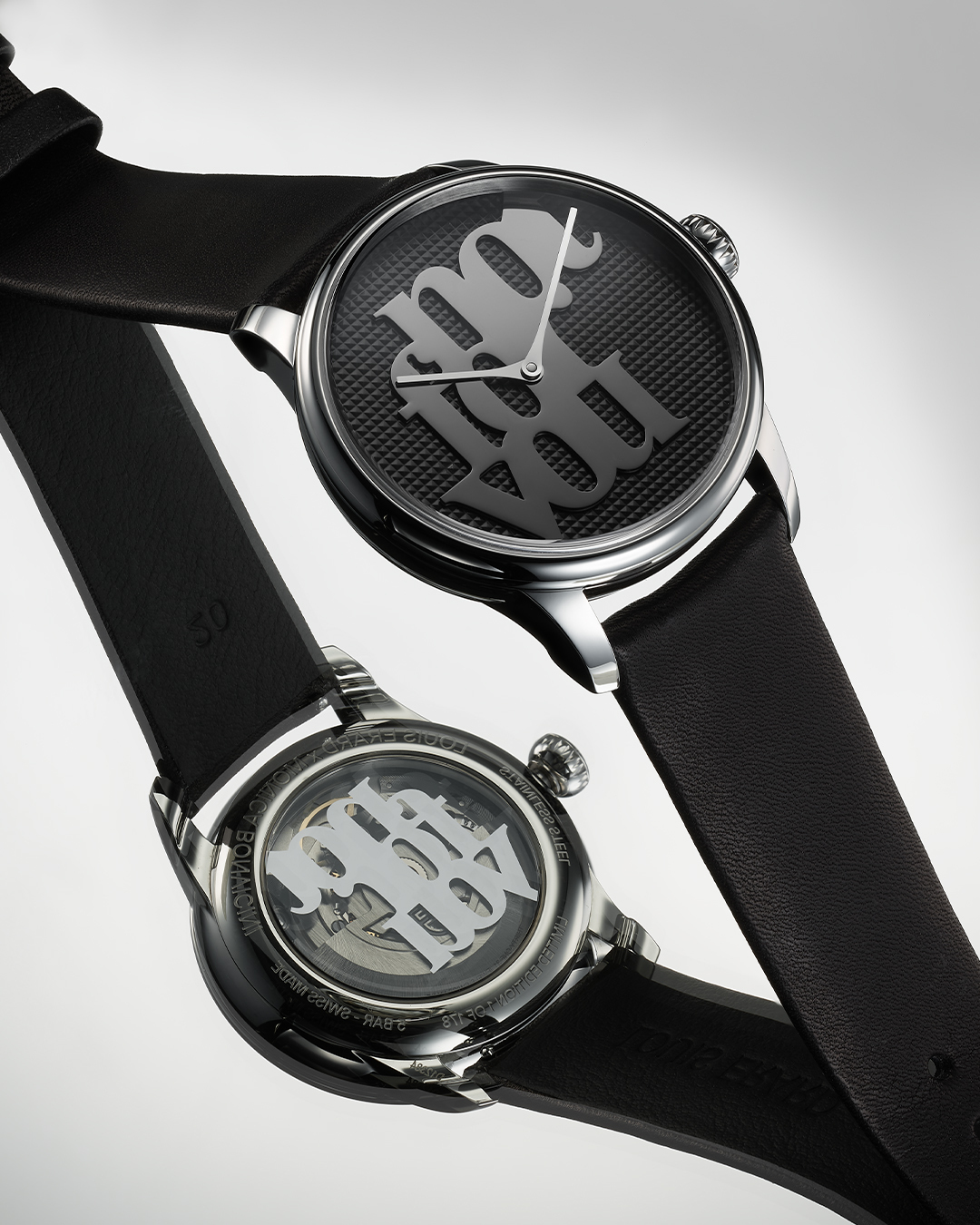 Louis Erard × Monica Bonvicini 聯名款, NOT FOR YOU,34242AA02.BVAS28,藝術家聯名限量腕錶,Art Genève,立體拋光鏡面,黑色,Clous de Paris,巴黎釘紋機刻面盤,義大利當代藝術家