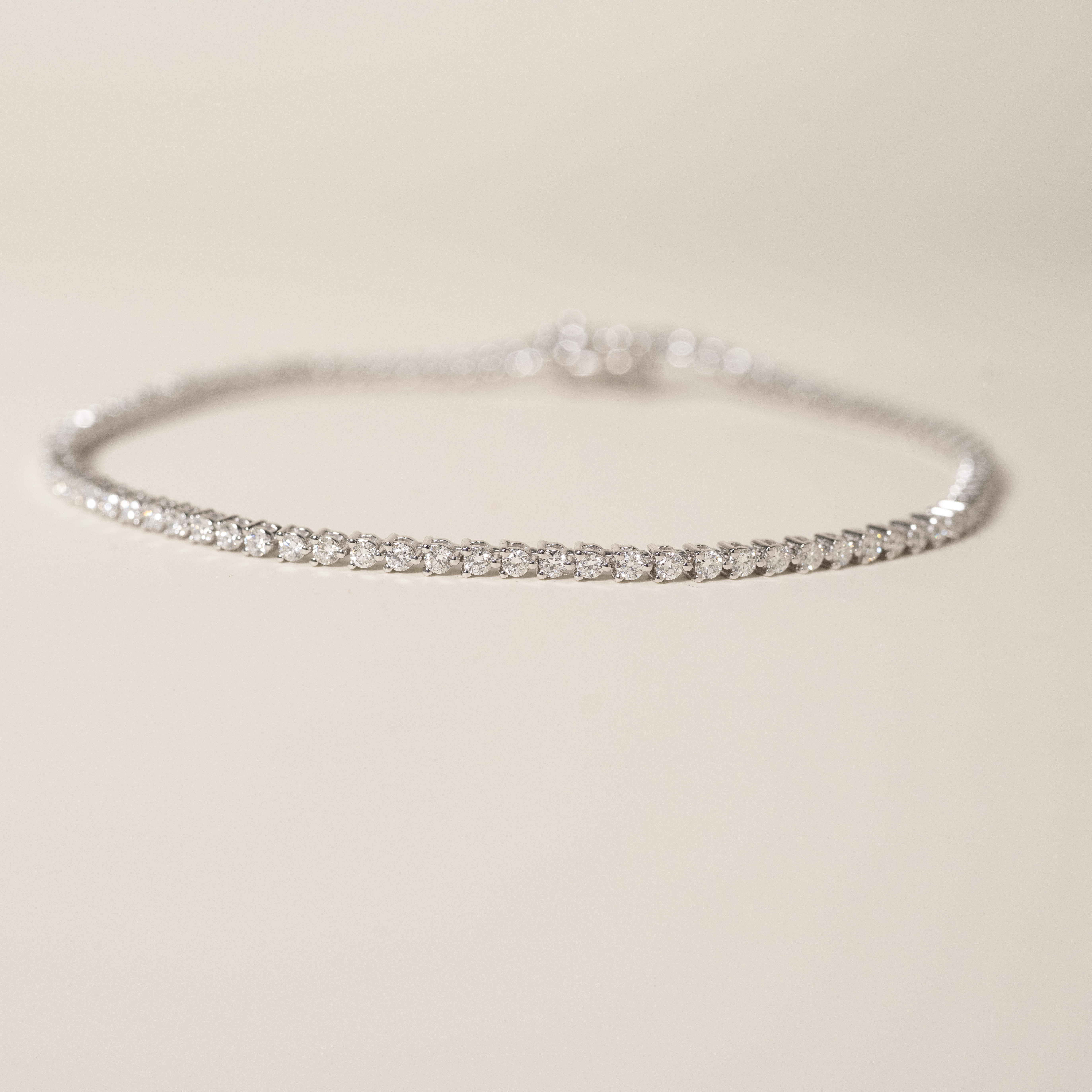 18K Three Prong 1.5mm Diamond Tennis Bracelet