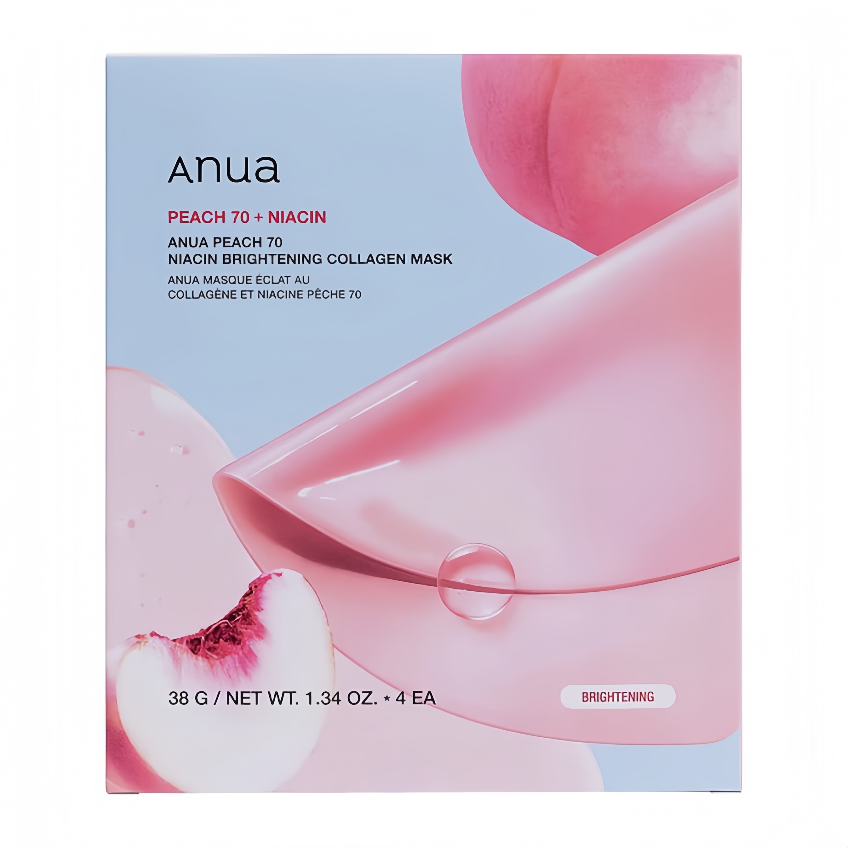 ANUA Peach 70 Niacinamide Essence Collagen Mask (4 sheets/box) 736667